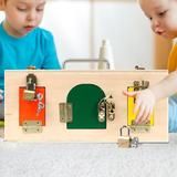 1-2-3-6岁蒙氏早教益智教具幼儿宝宝儿童智力开发开锁玩具锁扣箱