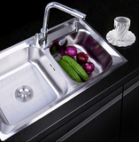 不锈钢水槽双槽厨房洗菜盆全钢水盆洗碗池一体成型整套