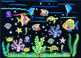 幼儿园小学教室装饰墙贴泡沫墙壁黑板报布置海底世界海洋扇贝壳鱼