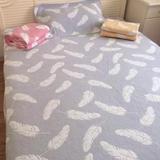秋冬季纱布枕巾毛巾被纯棉四层双人羽毛盖毯床单床盖可铺可盖