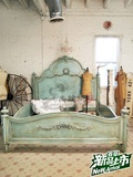 美式乡村床法式实木床 雕花床创意床法式别墅床仿古床地中海婚床