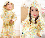 韩国代购儿童雨衣男女童宝宝款超强防水透气可爱猫头鹰雨披加厚款