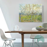 梵高花园中盛开的桃花欧式风景油画壁画抽象装饰画现代客厅油画