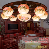 中式餐厅客厅灯新中式吊灯卧室中式吸顶灯圆形现代实木中式陶瓷灯