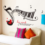 可定制墙贴纸贴画音乐音符钢琴键盘五线谱音乐学校教室墙壁装饰品