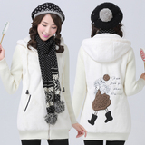 2016新款冬季韩版少女冬装中长款中学生毛绒棉衣外套加厚大衣棉服