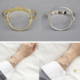 韩国进口流行首饰品代购个性简约时尚金属圆圈手镯女韩范手环