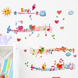 墙贴纸贴画音乐音符五线谱儿童房间幼儿园教室培训教室墙壁装饰品