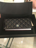 欧洲代购 Chanel 香奈儿 经典款黑色荔枝牛皮长款 双c 钱包皮夹