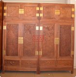 红木家具 大果紫檀/缅甸花梨古典2.4米百子如意顶箱柜 衣柜一对