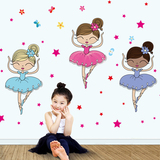 大尺寸舞蹈培训班墙贴幼儿园音乐舞蹈儿童卡通小女孩芭蕾贴纸贴画