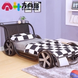 A4方向盘铁床汽车造型床塞车床男孩单人床出口铁床儿童创意汽车床