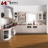 鑫诺伟天 欧式整体厨房装修实木整体橱柜定制 红橡木厨柜定做广州