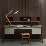 邦镇创意北欧简约实木复古台灯书房书桌办公室自然光阅读工作台灯