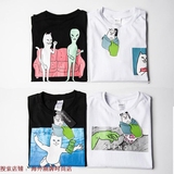 香港正品代购supreme联名RIPNDIP中指猫口袋贱猫黑白男女短袖T恤
