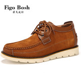 高端定制Figobosh   夏季新款系带平跟男鞋时尚圆头休闲工装鞋潮