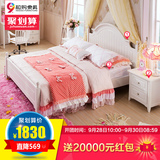 和购韩式田园床1.8米单双人床白色实木床1.5米公主床卧室三件套06