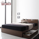 百意空间定制单人床简约板式床带抽屉储物床榻榻米1.8米双人床