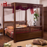 汉唐林韵 现代中式实木床 简约卧室家具双人床古典架子床A07