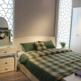 现代简约板式床 现代白色板式床 现代简约高箱1.5米1.8米床板式床