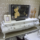 酒店样板房白色手工贴银钢琴烤漆实木欧式新古典电视柜特价dsg3e