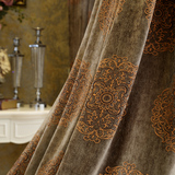 古典客厅雪尼尔窗帘成品老人房欧式中式遮光卧室纱帘加厚提花布料