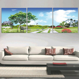 风景如画现代简约三联画装饰画卧室挂画室内画客厅沙发背墙上壁画