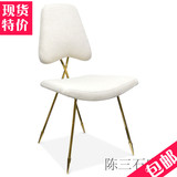 欧式定制不锈钢休闲椅 简约时尚客厅单椅 金属羊毛后现代公主椅
