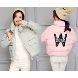 实拍2016冬装韩版羽绒服女短款立领学生棉服面包服加厚外套
