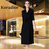 Koradior珂莱蒂尔专柜正品代购2016秋季新款欧美时尚长款修身风衣