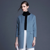 2015秋冬新款正品羊毛呢子外套高端纯手工双面羊绒大衣中长款女