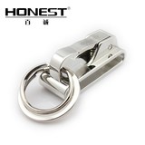 不锈钢金属双环钥匙扣 男士汽车腰挂钥匙链 穿皮带式创意钥匙挂件