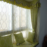 简约现代高档棉布刺绣飘窗窗帘定制窗帘客厅卧室半遮光成品窗帘布