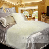 古典欧式美式样板房高档仿滩羊毛毛茸装饰搭毯沙发毯床尾毯床祺
