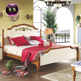 贵信家具 地中海床实木床双人床公主床欧式床1.8米美式乡村风格床