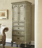 出口法国实木家具 美式欧式实木复古雕花衣柜书柜餐边柜定制