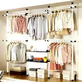 式卧室简易衣柜 简约 经济型组装成人布艺组合钢架粗帆布柜