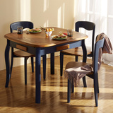 美式乡村餐桌家具地中海餐桌椅组合多功能餐桌伸缩折叠实木小餐桌