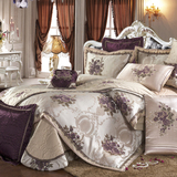 欧式多件套奢华婚庆床品紫色十件套美式高档床品外贸样板间房包邮