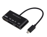 三星S3 Note3视频读卡器 MHL转HDMI输出适配器 OTG外置带线读卡器