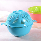 水果篮洗果盆子创意洗米筛淘米盆厨房多用双层洗菜篮沥水篮 塑料