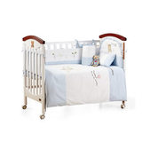 笑巴喜婴儿宝宝床上用品全棉八件套装婴儿床围可拆洗婴儿床品套件