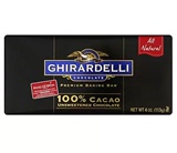 美国进口ghirardelli 100%纯天然无糖黑巧克力直板 113g 现货新款