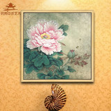 时势玫瑰花卉纯手绘中式油画家居餐厅客厅玄关过道有框装饰画挂画