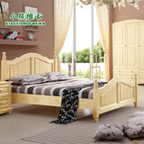 实木床双人床儿童床公主床 松木床1.2 1.5米单人床储物床