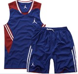 包邮团购夏装新款乔丹运动篮球服双面穿男士运动套装可印号球服男