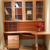 上海厂家定制卧室书房家具连体转角写字台书柜储物橱整体衣柜