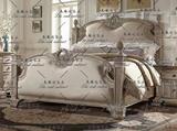 爆款法式古典实木雕花床 美式复古做旧双人床 卧室婚床欧式实木床