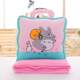 卡通动物珊瑚绒三合一毛绒玩具午睡毯猴子暖手抱枕被送女友礼物