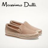 Massimo Dutti女鞋2015新款平底单鞋冲孔反绒革MD一脚蹬懒人鞋